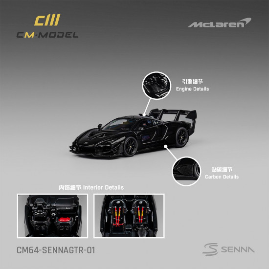 CM 1/64 Mclaren SennaGTR Black 