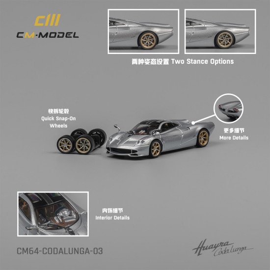 CM 1:64 Pagani Codalunga Metallic silver