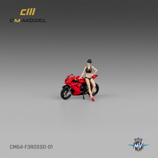 CM 1:64 MV Agusta F3Rosso Red With Showgirl