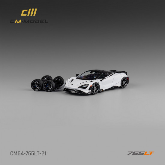 CM 1/64 Mclaren 765LT White with carbon hood 