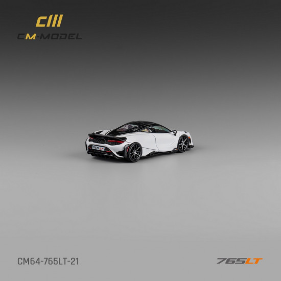 CM 1/64 Mclaren 765LT White with carbon hood 