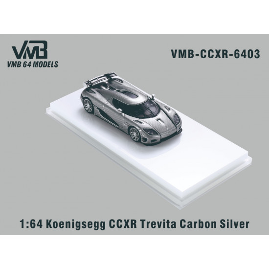 VMB 1/64 Koenigsegg CCXR Trevita Carbon Silver