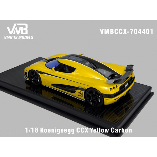 VMB 1/18 Koenigsegg CCX Yellow Carbon with white stripes