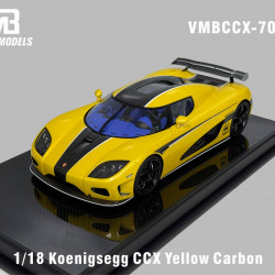 VMB 1/18 Koenigsegg CCX Yellow Carbon with white stripes