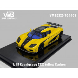 VMB 1/18 Koenigsegg CCX Yellow Carbon with white stripes