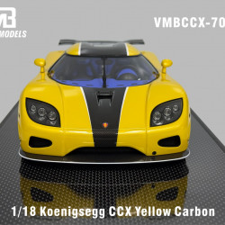 VMB 1/18 Koenigsegg CCX Yellow Carbon with white stripes