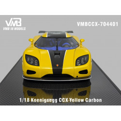 VMB 1/18 Koenigsegg CCX Yellow Carbon with white stripes