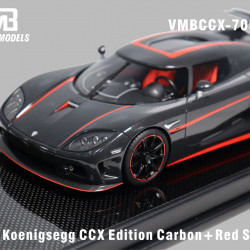 VMB 1/18 Koenigsegg CCX Edition Black Carbon Red Stripe