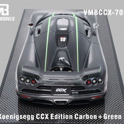 VMB 1/18 Koenigsegg CCX Edition Black Carbon Green Stripe