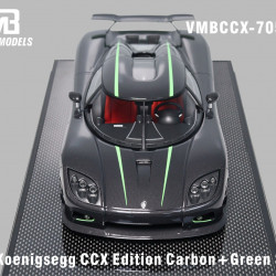 VMB 1/18 Koenigsegg CCX Edition Black Carbon Green Stripe